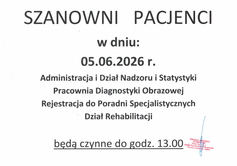Zmiana godzin pracy